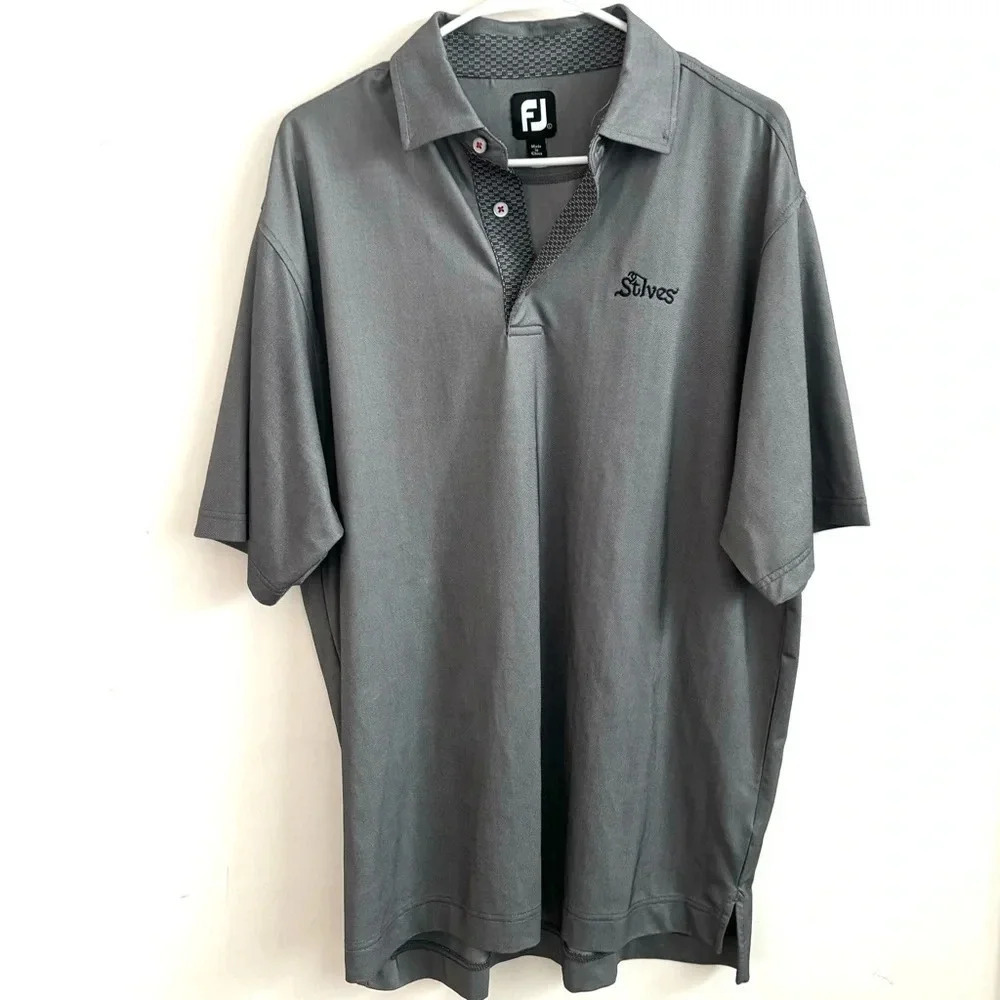 footjoy Stlves Golf polo gray shirt L